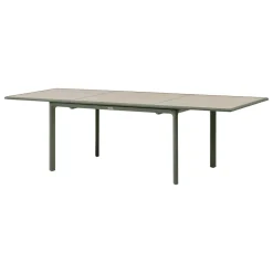 Table de jardin DILORS Effet bois Lin & Vert laurier