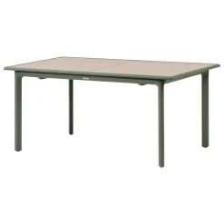 Table de jardin DILORS Effet bois Lin & Vert laurier