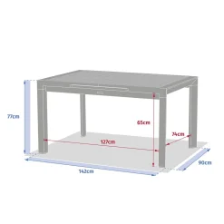 Table de jardin EVASION Effet bois Lin / Argile