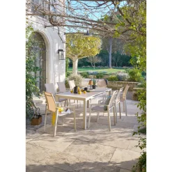Table de jardin EVASION Effet bois Lin / Argile