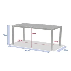 Table de jardin EVASION Effet bois Honey / Graphite