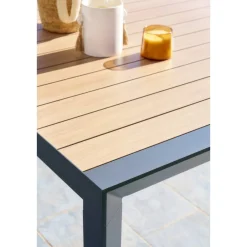Table de jardin EVASION Effet bois Honey / Graphite