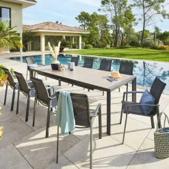 Table de jardin EVASION Seigle / Graphite