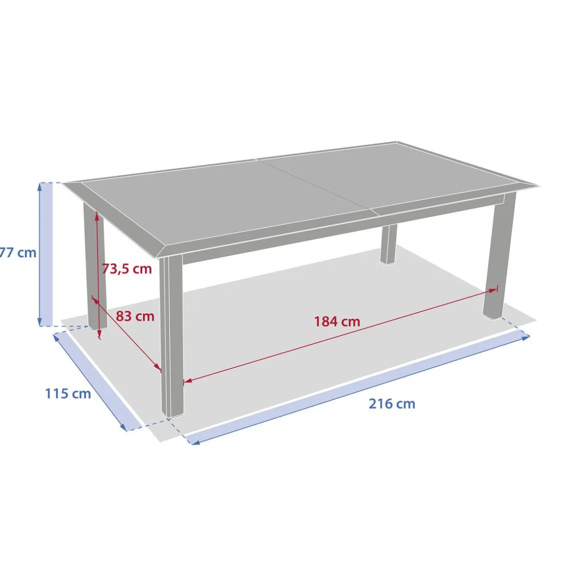 Table de jardin extensible ALLURE Effet bois grège & Avoine