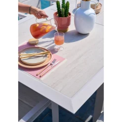 Table de jardin extensible ALLURE Effet bois grège & Avoine