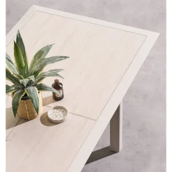 Table de jardin extensible ALLURE Effet bois grège & Avoine