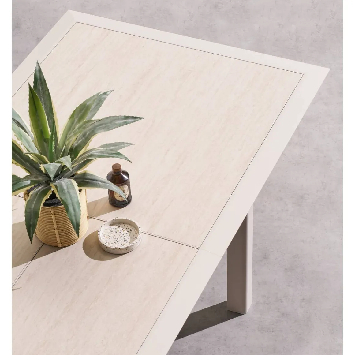 Table de jardin extensible ALLURE Effet bois grège & Avoine