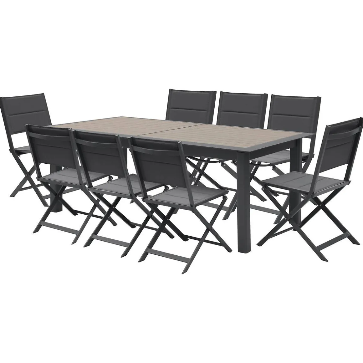 Table de jardin extensible ALLURE Effet bois muscade & Graphite