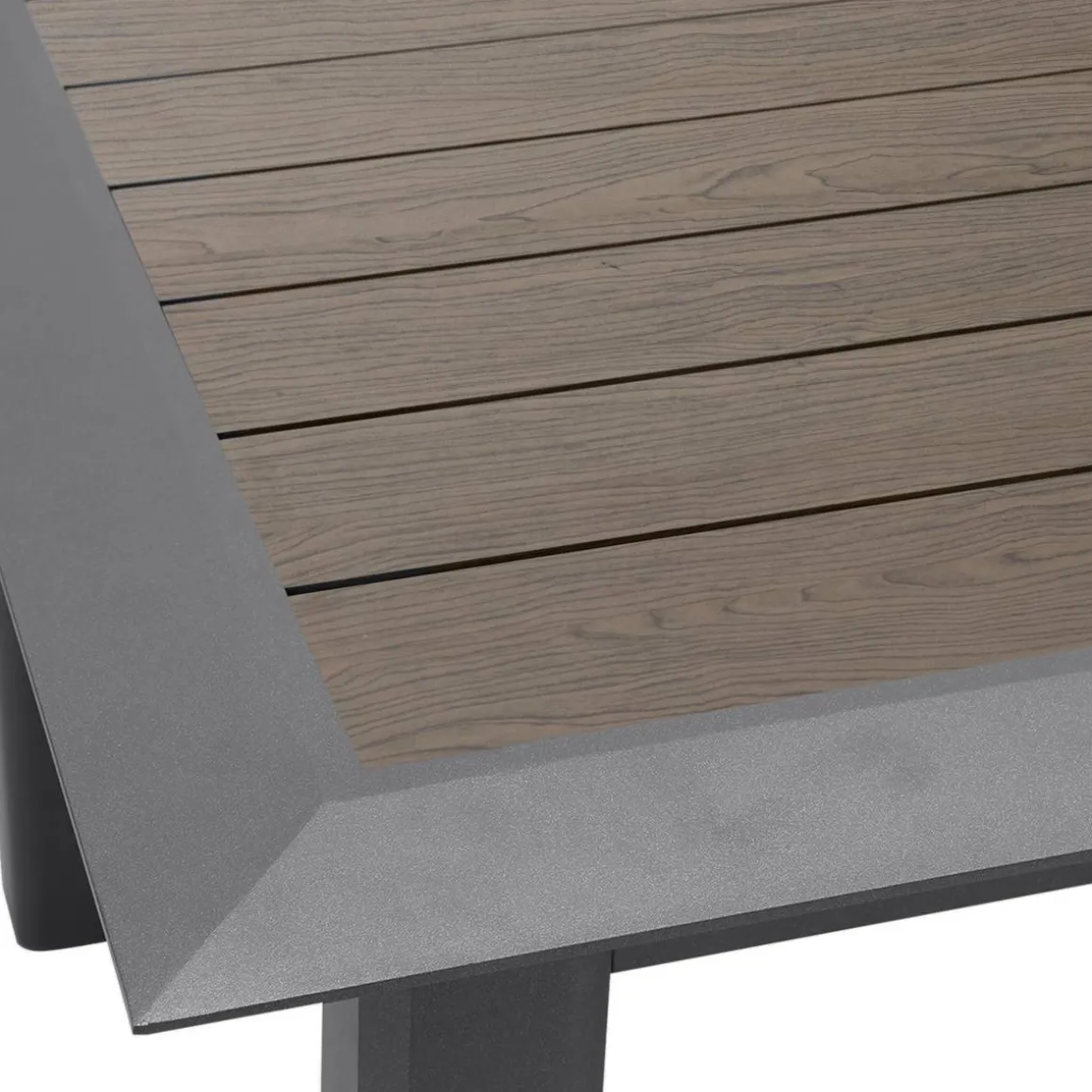 Table de jardin extensible ALLURE Effet bois muscade & Graphite