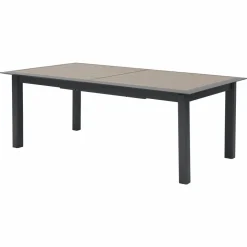 Table de jardin extensible ALLURE Effet bois muscade & Graphite