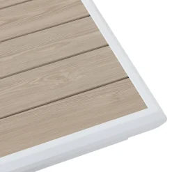 Table de jardin extensible AXIOME Effet bois Lin & Blanc