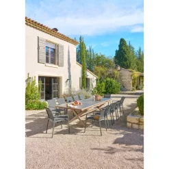 Table de jardin extensible AXIOME Graphite & Honey
