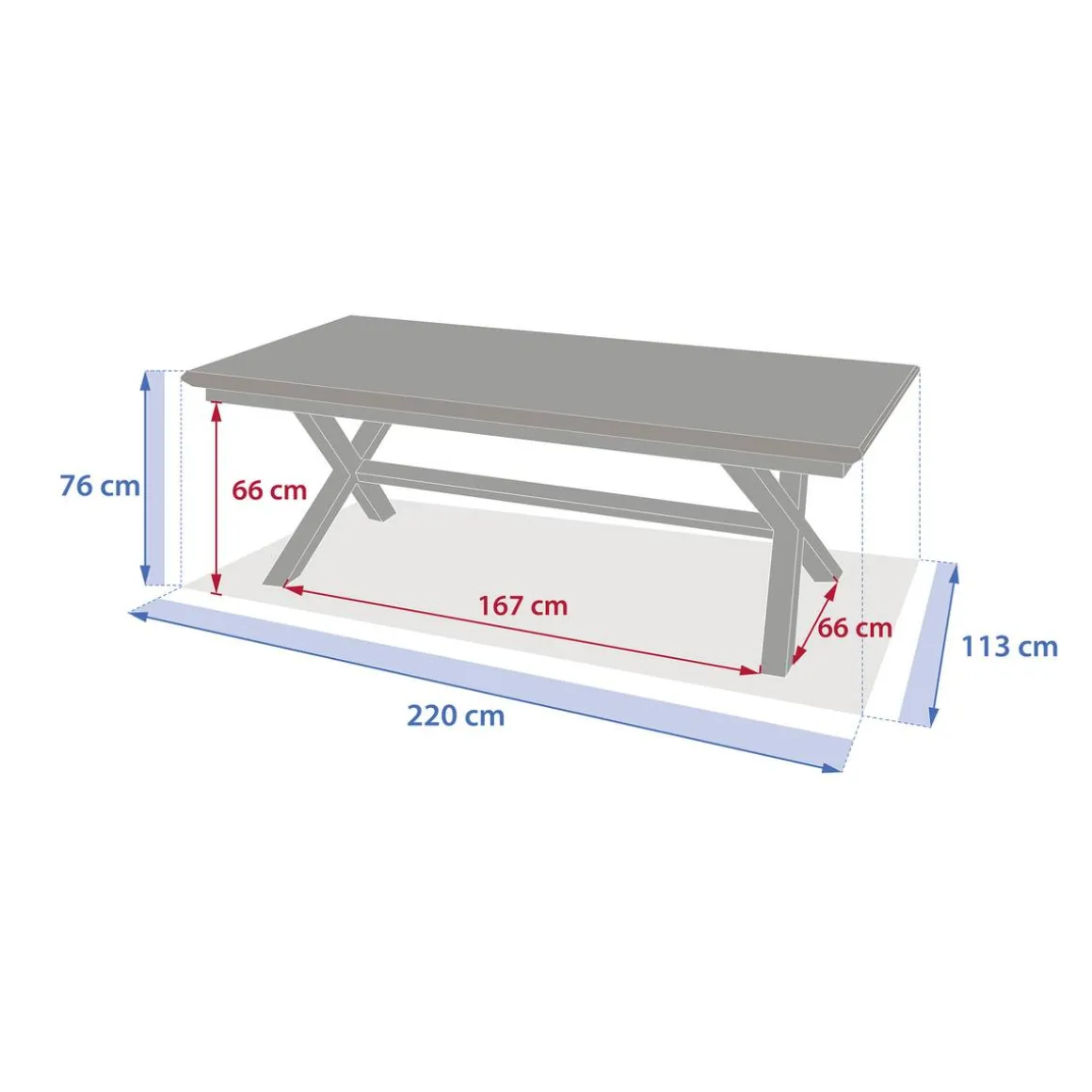 Table de jardin extensible AXIOME Graphite & Honey