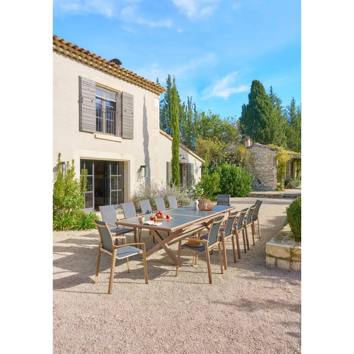 Table de jardin extensible AXIOME Graphite & Honey