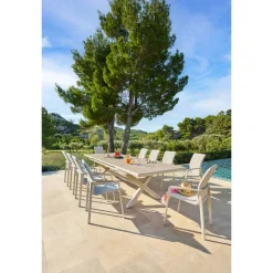 Table de jardin extensible AXIOME Lin & Argile