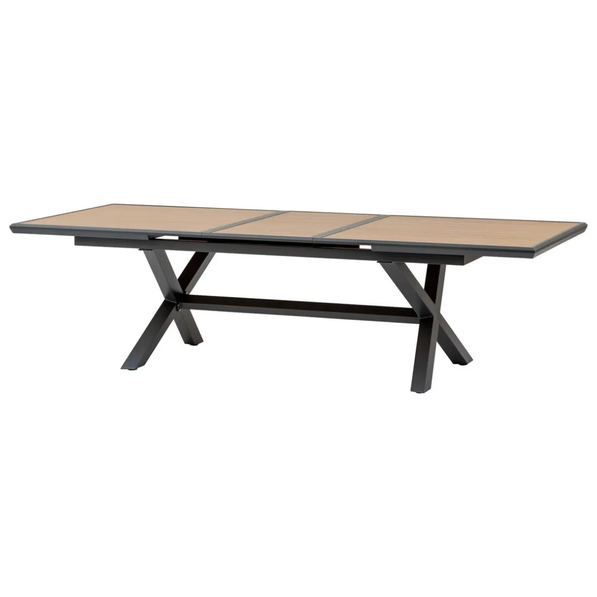 Table de jardin extensible AXIOME Effet bois Noix & Graphite
