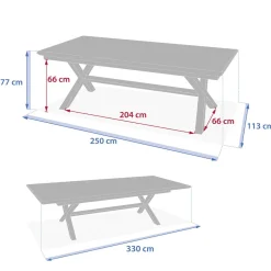 Table de jardin extensible AXIOME Effet bois Lin & Argile