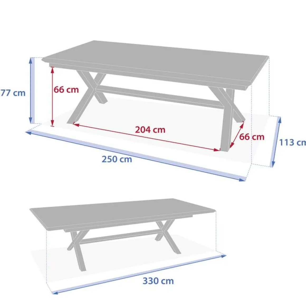 Table de jardin extensible AXIOME Effet bois Lin & Argile