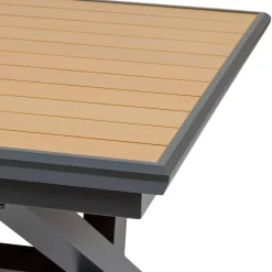 Table de jardin extensible AXIOME Effet bois Noix & Graphite