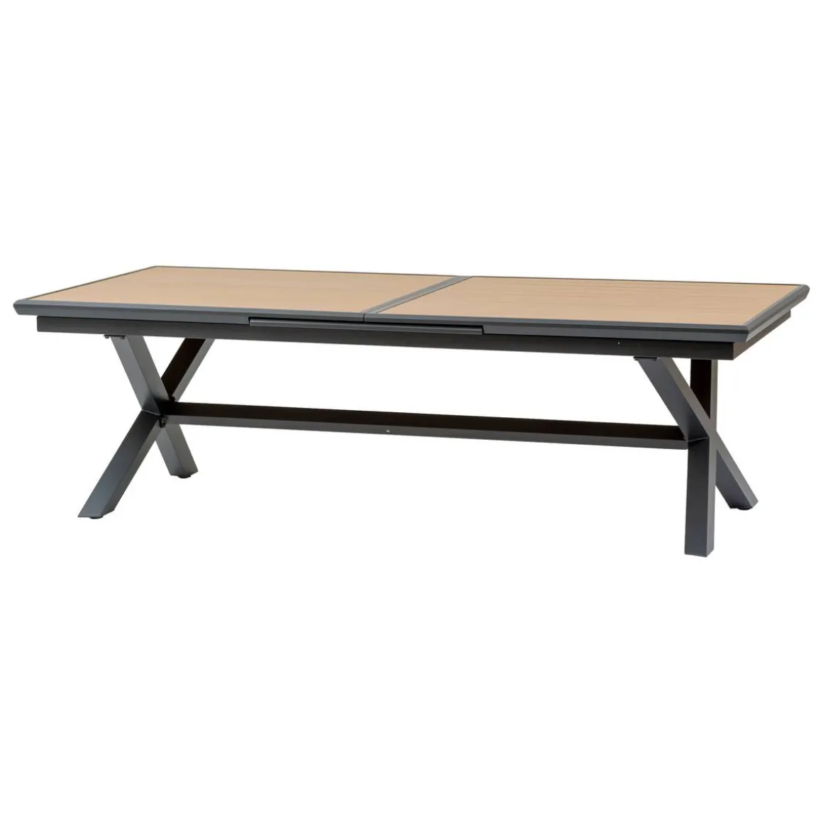 Table de jardin extensible AXIOME Effet bois Noix & Graphite