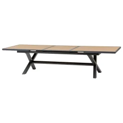 Table de jardin extensible AXIOME Effet bois Noix & Graphite