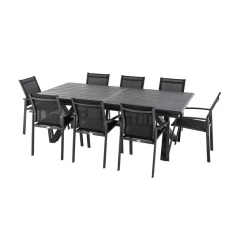 Table de jardin extensible AXIOME Ardoise granitée