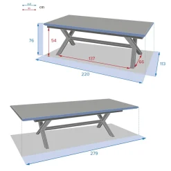 Table de jardin extensible AXIOME Effet bois Honey & Praline