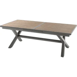Table de jardin extensible AXIOME Effet bois Honey & Praline