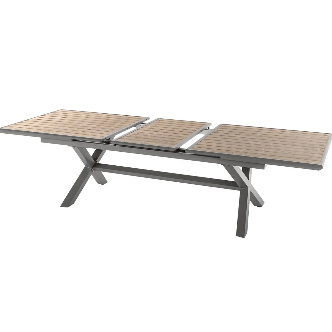 Table de jardin extensible AXIOME Effet bois Honey & Praline
