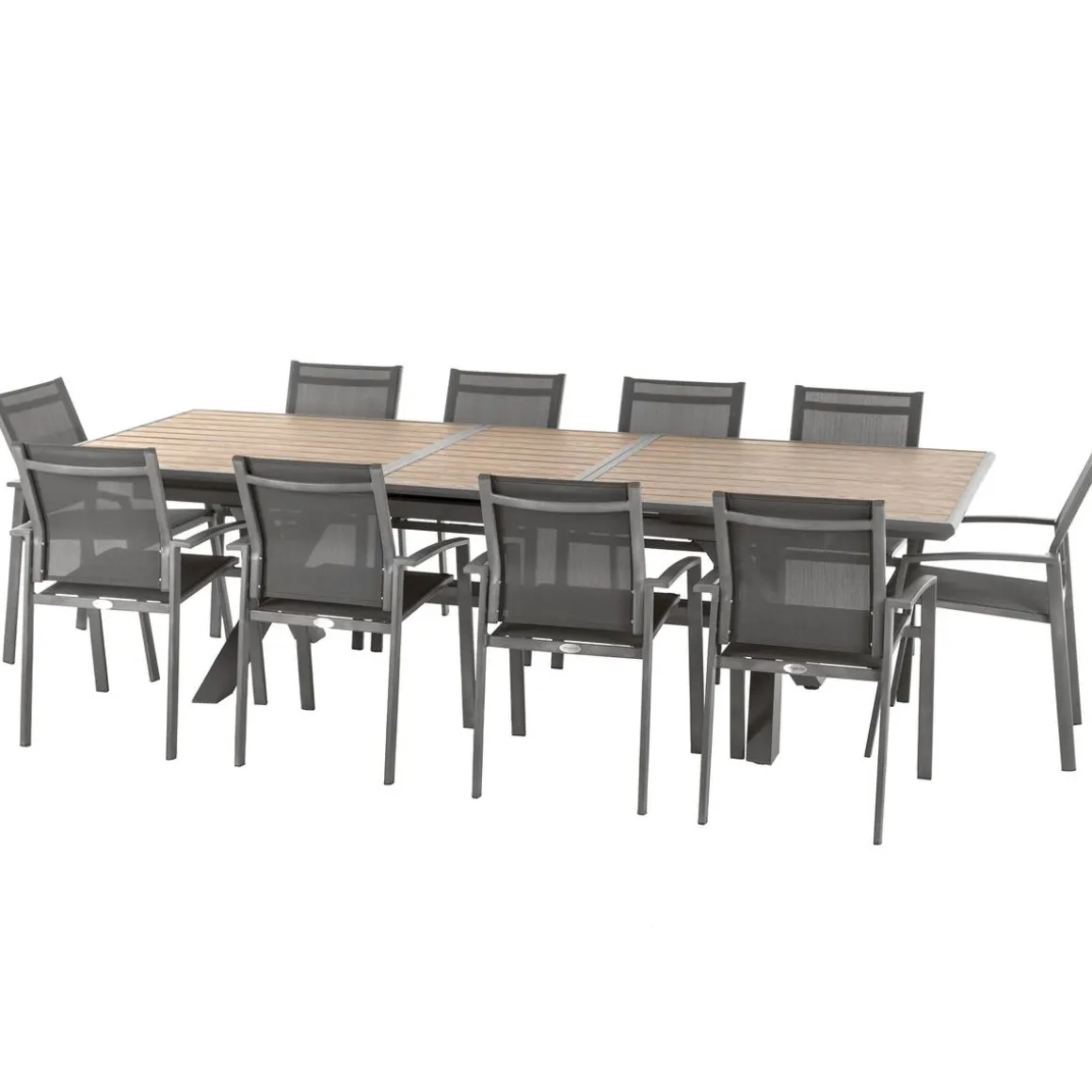 Table de jardin extensible AXIOME Effet bois Honey & Praline