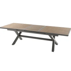 Table de jardin extensible AXIOME Effet bois Honey & Praline