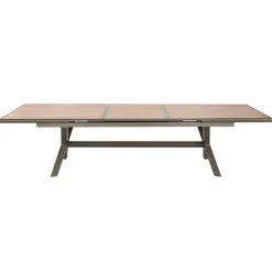 Table de jardin extensible AXIOME Effet bois Honey & Praline