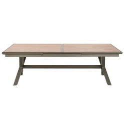 Table de jardin extensible AXIOME Effet bois Honey & Praline