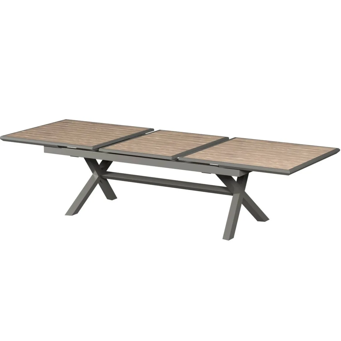 Table de jardin extensible AXIOME Effet bois Honey & Praline