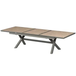 Table de jardin extensible AXIOME Effet bois Honey & Praline