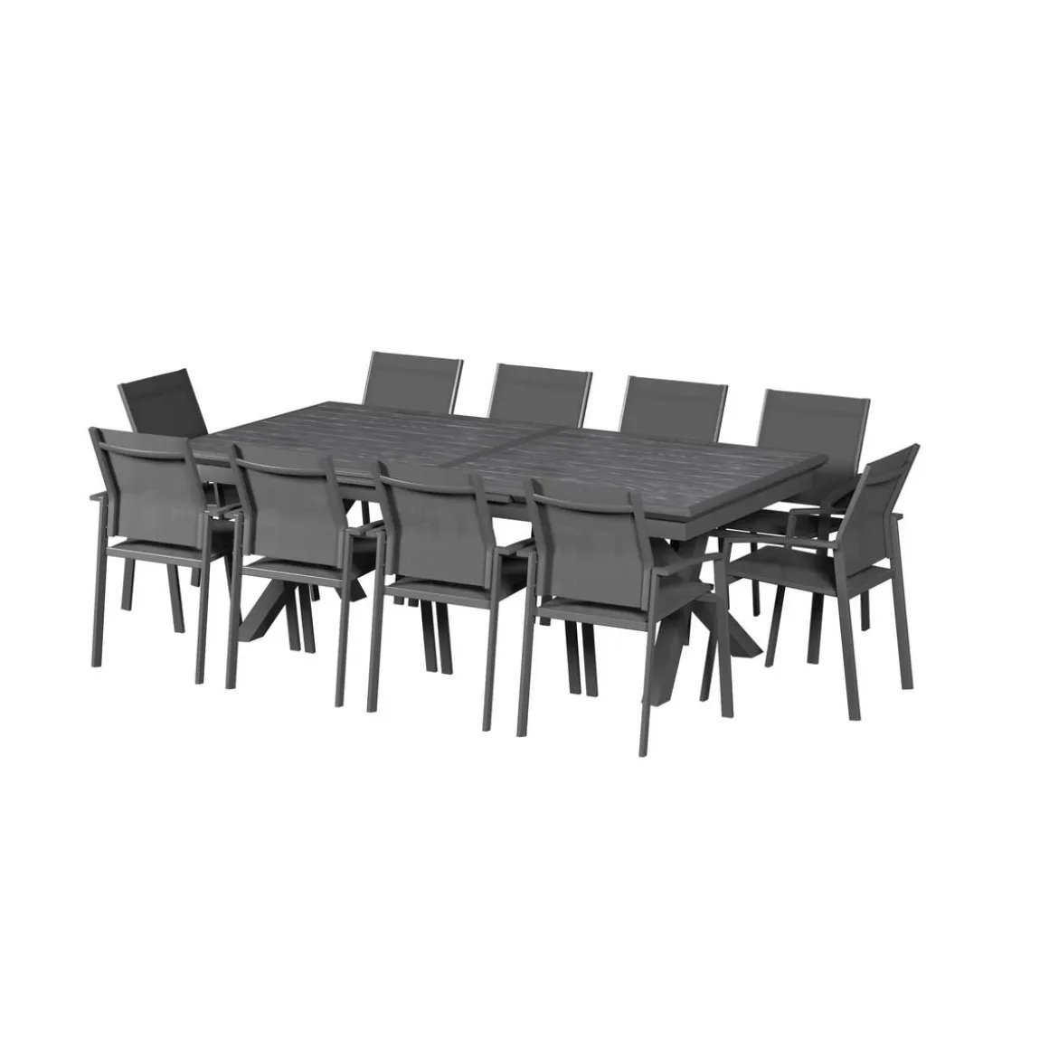 Table de jardin extensible AXIOME Ardoise granitée