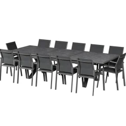 Table de jardin extensible AXIOME Ardoise granitée