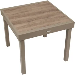 Table de jardin extensible carréee PIAZZA Truffe / Café