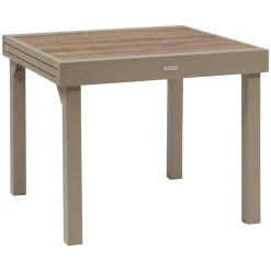 Table de jardin extensible carréee PIAZZA Truffe / Café