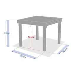 Table de jardin extensible carréee PIAZZA Truffe / Café