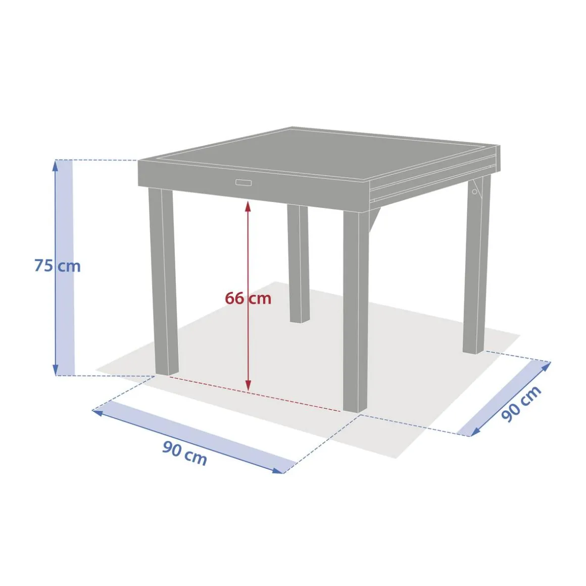 Table de jardin extensible carréee PIAZZA Truffe / Café