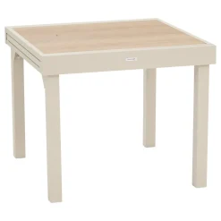 Table de jardin extensible carréee PIAZZA Epeautre / Argile