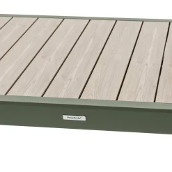 Table de jardin extensible coulissante ÉVASION Effet bois Lin & Vert laurier
