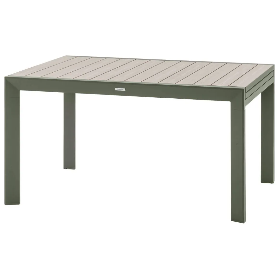 Table de jardin extensible coulissante ÉVASION Effet bois Lin & Vert laurier