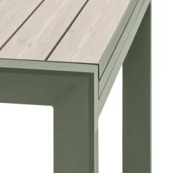 Table de jardin extensible coulissante ÉVASION Effet bois Lin & Vert laurier