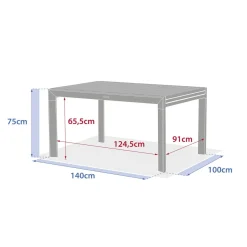 Table de jardin extensible coulissante ÉVASION Effet bois Lin & Vert laurier