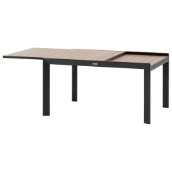 Table de jardin extensible coulissante ÉVASION Effet bois Honey & Graphite