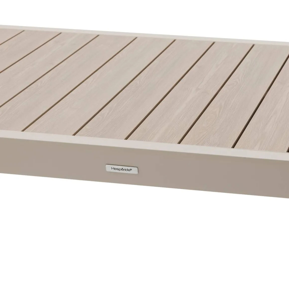 Table de jardin extensible coulissante ÉVASION Effet bois Lin & Argile
