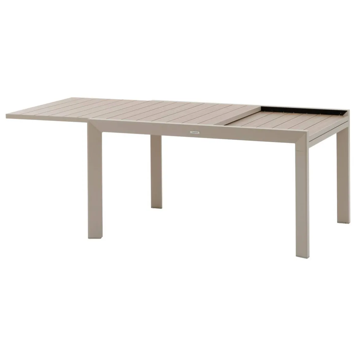 Table de jardin extensible coulissante ÉVASION Effet bois Lin & Argile