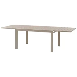 Table de jardin extensible coulissante ÉVASION Effet bois Lin & Argile